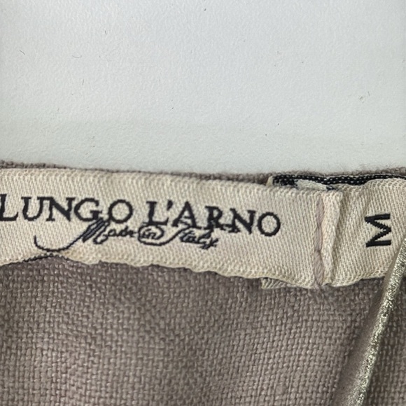 Lungo L'ArnoSand Coloured Linen Dress Made in Italy - Picture 2 of 9